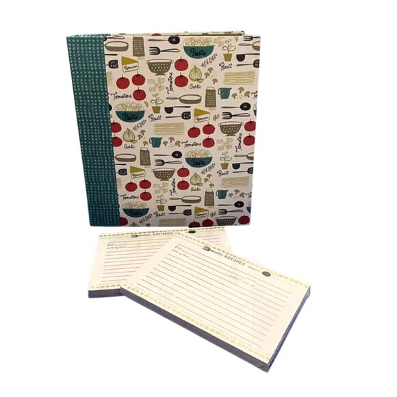 Hallmark Recipe Binder with Extra Cards – 10 Tab Dividers, 20 Sleeves – Retro - Picture 1 of 17